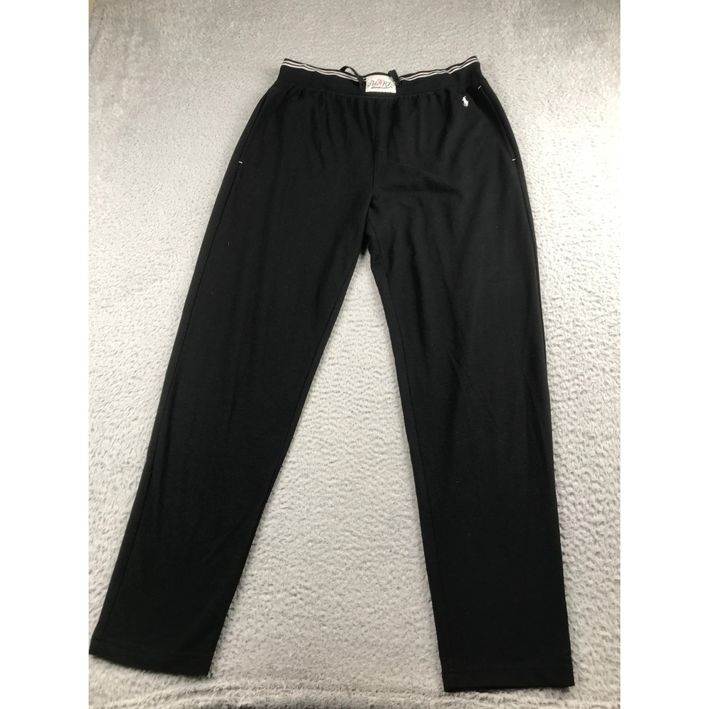 Polo Ralph Lauren Lounge Pants Mens M (31x30) Black Striped Waist Pony Logo